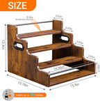 YQBRAO 2 Pack 4-Tier Liquor Bottle Display Shelf, 16-Inch Wooden Bar Shelves for Liquor Bottles, Countertop Whiskey Shelf and Bourbon Shelf Organizer for Home Bar, Kitchen (Rustic Brown)