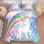 Tailor Shop Unicorn Comforter Sets Twin Size,Blue Unicorn Bedding Sets for Girls Kids Teens with 1 Pillowcase……