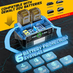 550W Power Station Compatible with Dewalt: LIVOWALNY Portable Generator DC 20V to AC 110-120V, Pure Sine Wave Power Inverter Battery Adapter Phone Charger 2 USB-A & 1 Type-C & 2 AC Outlet (Tool Only)