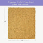 Bigacogo Chunky Knit Throw Blanket for Couch, 51x63 inches, 100% Hand Knitted with Thick Jumbo Chenille Yarn, Cozy Soft Large Rope Knot Cable Crochet Blankets for Sofa Bed Living Room, Mustard Yellow