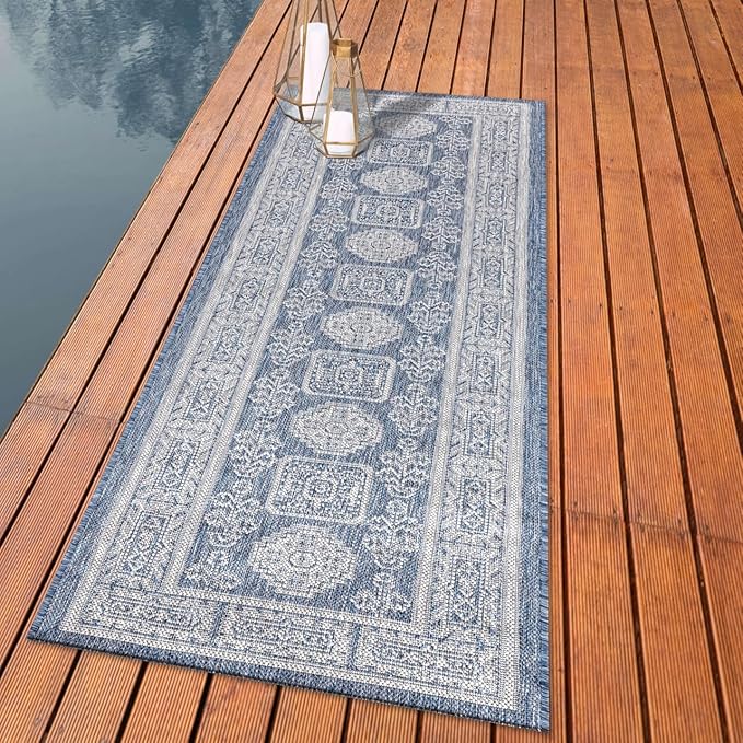 Keen Home Design Terrace Outdoor Runner Rug - 2x8 Washable Indoor/Outdoor Rug for Patio, Kitchen, Balcony, Beach, Garden, Deck and Porch, Size: 2'2"x7'7"