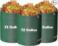 Reusable Yard Waste Bags - 3 Pack, 72 Gallon Lawn Bags with Reinforced Handles, Ideal for Grass, Leaves, and Yard Waste - Durable and Garden Waste Bags, Collapsible Lawn Leaf Bag, Leaf Bag Stand Up.
