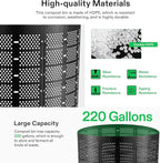 VIVOSUN 220 Gallon Outdoor Compost Bin, Expandable Composter, Easy to Setup & Large Capacity for Backyard, Lawn (Black with Gloves)