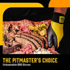 Hey Grill Hey Pitmaster Gloves | BBQ Gloves | Heat Protection up to 500°F or 260°C | High Temp Resistance | Fireproof Glove for Grilling Smoking Barbecue | Washable Mitts | Waterproof | Size - Medium