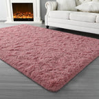 Super Soft Fluffy Shaggy Rugs for Living Room Bedroom, Fuzzy Plush Area Rugs for Girls Kids Room Nursery Home Decor, Furry Dorm Rug Cute Non-Slip Indoor Floor Carpet 4x6 Feet, Blush