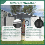 10x12 FT Outdoor Storage Shed, Large Metal Garden Shed with Lockable Hinged Doors, Outside Tool Shed with Sloped Roof & 4 Air Vents, Waterproof Storage Building for Backyard, Patio, Lawn, Black