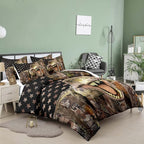 Tailor Shop Dinosaur Boys Comforter Sets Full Size,Dinosaur Bedding Sets for Kids Teens,Camo Comforter Sets American Flag Comforter Sets with 1 Comforter 2 Pillowcase…