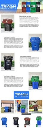 Trash Can Cover Biodegradable Odor Eliminating Bag with Elastic Rubber Band Lemon Scented Durable Chemical Free 95 Gallon 3 Pack