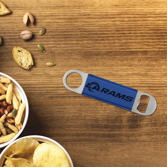 Rico Industries NFL Laser Engraved Bar Blade Faux Leather Laser Engraved Bar Blade - Great Beverage Accessory for Game Day