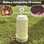 Underground Worm Farm, Garden Mini vermicomposting bin for use in Outdoor Gardening from Kitchen Food Waste, with Holes and lid, White (11.81x4.3x4.3IN)