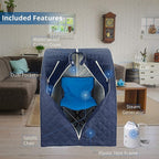 Durasage Oversized Portable Personal Steam Sauna Spa with 800W Steam Generator (Satin Blue)