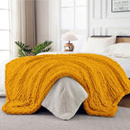Ultra Soft Chunky Knit Blanket Throw -40x50 Hand Knitted Warm Chenille Throw Blanket, Home Decor Soft Thick Yarn Cable Knit Blanket Breathable Fleece Banket Christmas for Couch Bed Sofa Best GIF