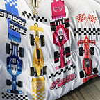 Axolotl Racing Car Comforter Set Full Size,Colorful Sports Car Bedding Set for Kids Boys Teen Adult,Extreme Speed Race Bedding Sets Car Theme Bedroom Decor with 1 Comforter and 2 Pillowcases