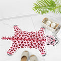 Leopard Shaped Rug Animals Bath Mat Rug Non-Slip Bathroom Door Mat for Bedroom Bathroom Kitchen Cartoon Area Rug for Bathroom Tub Soft Bathtub Mat Home Decor Pink