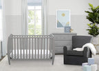 Delta Children Twinkle 4-in-1 Convertible Baby Crib, Easy to Assemble, Sustainable & Serta Perfect Start Dual Sided Baby Crib Mattress & Toddler Mattress - Waterproof - 6" Premium Sustainably