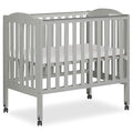 2 in 1 Folding Portable Crib in Cool Grey, Greenguard Gold Certified , 40x26x38 Inch (Pack of 1)