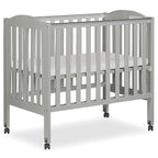 2 in 1 Folding Portable Crib in Cool Grey, Greenguard Gold Certified , 40x26x38 Inch (Pack of 1)