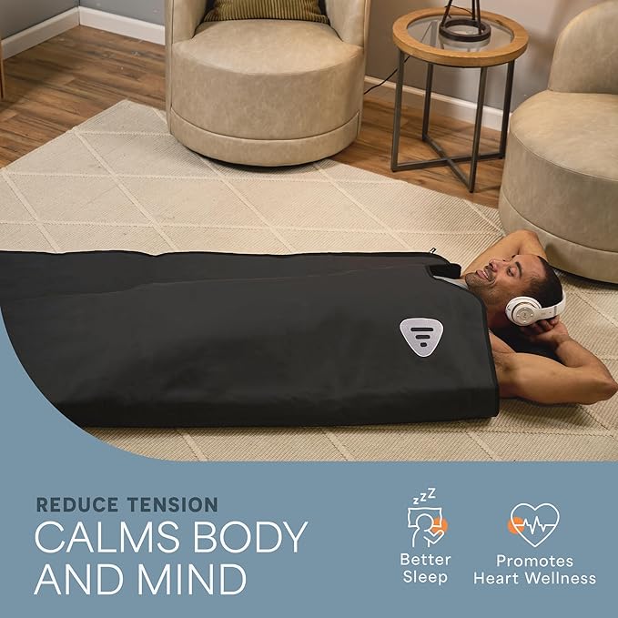 LifePro RejuvaWrap Far Infrared Sauna Blanket for Detox & Relaxation – Available in 5 Colors & 3 Models – Portable Sauna Blanket Infrared for Muscle Relief, Circulation & Recovery – 9 Heat Levels