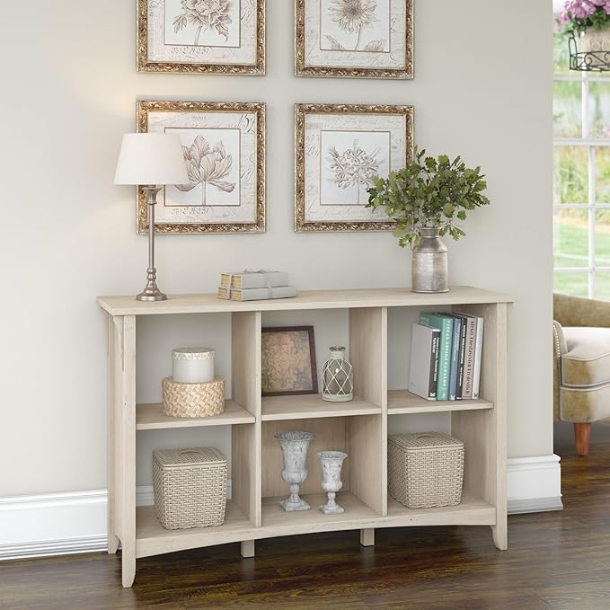 Bush Furniture Salinas 6 Cube Organizer in Antique White