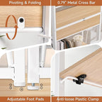 No-Assembly Folding Bookshelf Storage Shelves 5 Tiers Foldable Vintage Multifunctional Plant Flower Stand Storage Rack Shelves Bookcase for Home Office, White