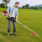 35.88CC 4-Stroke Weed Eater Gas Powered Weed Wacker, 2 Blade Heads Cordless Lawn Edger Gas Weed Trimmer with Shoulder Strap and Goggles Grass, Trimmer Tools for The Garden and Yard