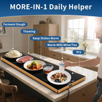 Warming Trays for Buffets Party, 40"x12", Tempered Glass Food Warmer, Black | Keep Food Warm,Electric Warming Mat For food for Daily Use, Button Temperature Control,Full Surface Warm,Build-in Thermostat
