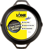 Lodge L10SKL Cast Iron Dual Handle Pan, 12 inch, Black