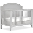 JPMA & Greenguard Gold Certified Milton 5-in-1 Convertible Crib Made with Sustainable New Zealand Pinewood in Pebble Grey, Non-Toxic Finish