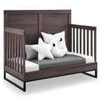 Simmons Kids Foundry 6-in-1 Convertible Baby Crib, Rustic Grey with Matte Black