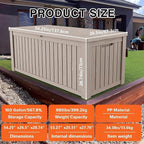 180 Gallon Resin Deck Box, Waterproof Outdoor Storage Bin for Patio Furniture, Pool Accessories, and Garden Tools, Lockable & UV-Resistant, Grey