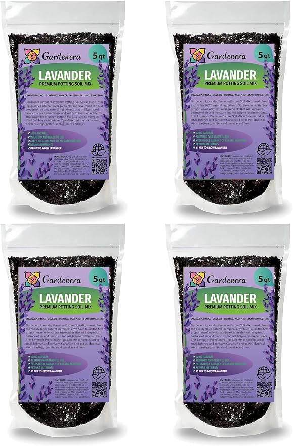 Gardenera Organic Lavender Soil Blend - Enhance The Beauty and Aroma of Your Garden - 20 QUARTS