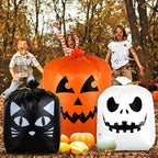 Giiffu 9-Pack Halloween Leaf Bags with Twist Ties – Heavy Duty Pumpkin Yard Waste Bags for Lawn, Garden, Porch, Indoor & Outdoor Halloween Decorations