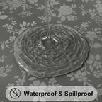 Smiry Rectangle Waterproof Heavy Duty Vinyl Tablecloths, 52 x 70 Inch | Wipeable Washable Floral Embossed Table Cover for Kitchen and Dining Room, Indoor & Outdoor Use, Dark gray
