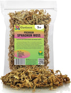 Gardenera Premium New Zealand Sphagnum Moss - Organic Hand Mixed Long Fibered Sphagnum Moss Orchid - 5 Quart