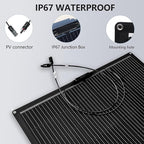 XINPUGUANG Flexible Solar Panel 200 Watts Monocrystalline Fiberglass Solar Modules Charger Off-Grid for 12V System Boat RV Cabin Van Car Uneven Surfaces (200W)