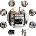 Computer Desktop Bookshelf Countertop Hutch Display Shelf Desktop Hutch Storage Organizer 2-Tier Multipurpose Wood Bookcase for Computer Desk for Home Office Study Room Bedroom