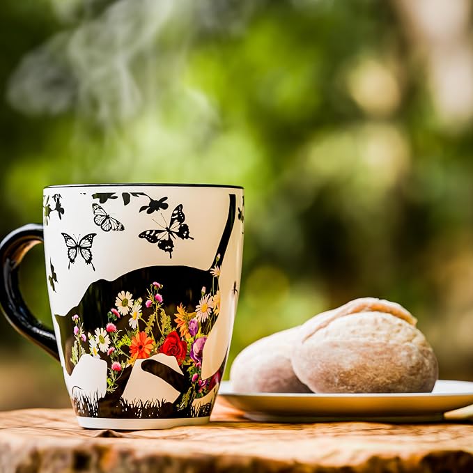 Color Changing Cat Mug for Cat Lovers 12oz | Ceramic Heat Sensitive Coffee Cup for Hot Drinks or Tea | Cute Magic Mug Gift for Women, Mom, Grandma | Perfect Christmas or Holiday Gift for Cat Lovers