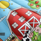 Farm Animals Comforter,Farmhouse Comforter Set for Kids Teens Girls Boys,Cartoon Animals 3Pcs Bedding Set Printed Comforter with 2 Pillowcases,Down Alternative,Soft and Lightweight，Queen Size