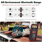 AI Digital Meat Thermometer, 500 ft Long Range Bluetooth Grill Thermometer for Smoker, Oven, BBQ, Digital Food Thermometer for Kitchen Cooking (Single Probe)