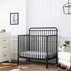 NAMESAKE Winston 4-in-1 Convertible Mini Metal Crib in Vintage Iron, Greenguard Gold Certified