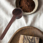 OUNONA Wooden Bath Salt Scoop with Long Handle for Comfortable Massage and Durability, for Home and Hotels, Coffee Color, Small Wooden Spoon for Salts