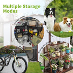 12x10FT Heavy-Duty Metal Storage Shed, Extra-Large Outdoor Shed with Apex Roof, Steel Vents & Hinged Door, Includes Free Padlock for Secure Tool & Equipment Storage (Easy Assembly)