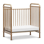 NAMESAKE Abigail 3-in-1 Convertible Mini Metal Crib in Vintage Gold, Greenguard Gold Certified