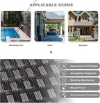Kullavik 15PCS Outdoor Patio Furniture Set with 43" 55000BTU Gas Propane Fire Pit Table PE Wicker Rattan Sectional Sofa Patio Conversation Sets for Backyard,Grey Cushions