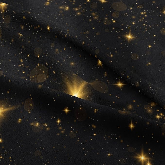 Tailor Shop Glitter Comforter Sets Twin Size Black and Glod Comforter Sets for Kids Boys Teens Star Glitter Bedding Sets Twinkle Starlight Comforter Sets with 1 Comforter 1 Pillowcases