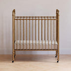 NAMESAKE Abigail 3-in-1 Convertible Mini Metal Crib in Vintage Gold, Greenguard Gold Certified
