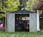 AECOJOY 8' x 6' Metal Storage Shed for Outdoor, Steel Backyard 6x8 Sheds & Outdoor Storage with Lockable Doors, Utility and Tool Storage for Garden, Backyard, Patio, Outside use