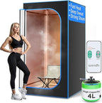 SereneLife SLISAU35BK Full Size Portable Steam Sauna –Personal Home Spa, 71"x35", Black