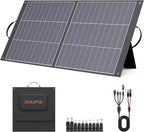 N-Type 16BB 100 Watt Portable Solar Panel for Power Station,RV Essentials, Ultralight Foldable Solar Charger with 25% High Efficiency IP67 Waterproof 2 Kickstands for Camping RV Trip