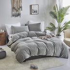 Wellboo Grey Velvet Comforter Sets Full Size Women Men Solid Gray Fluffy Bedding Comforters Modern Dark Grey Plush Aesthetic Quilts Plain Gray Shaggy Dorm Blankets Minimalist Flannel Thick Sherpa Bed